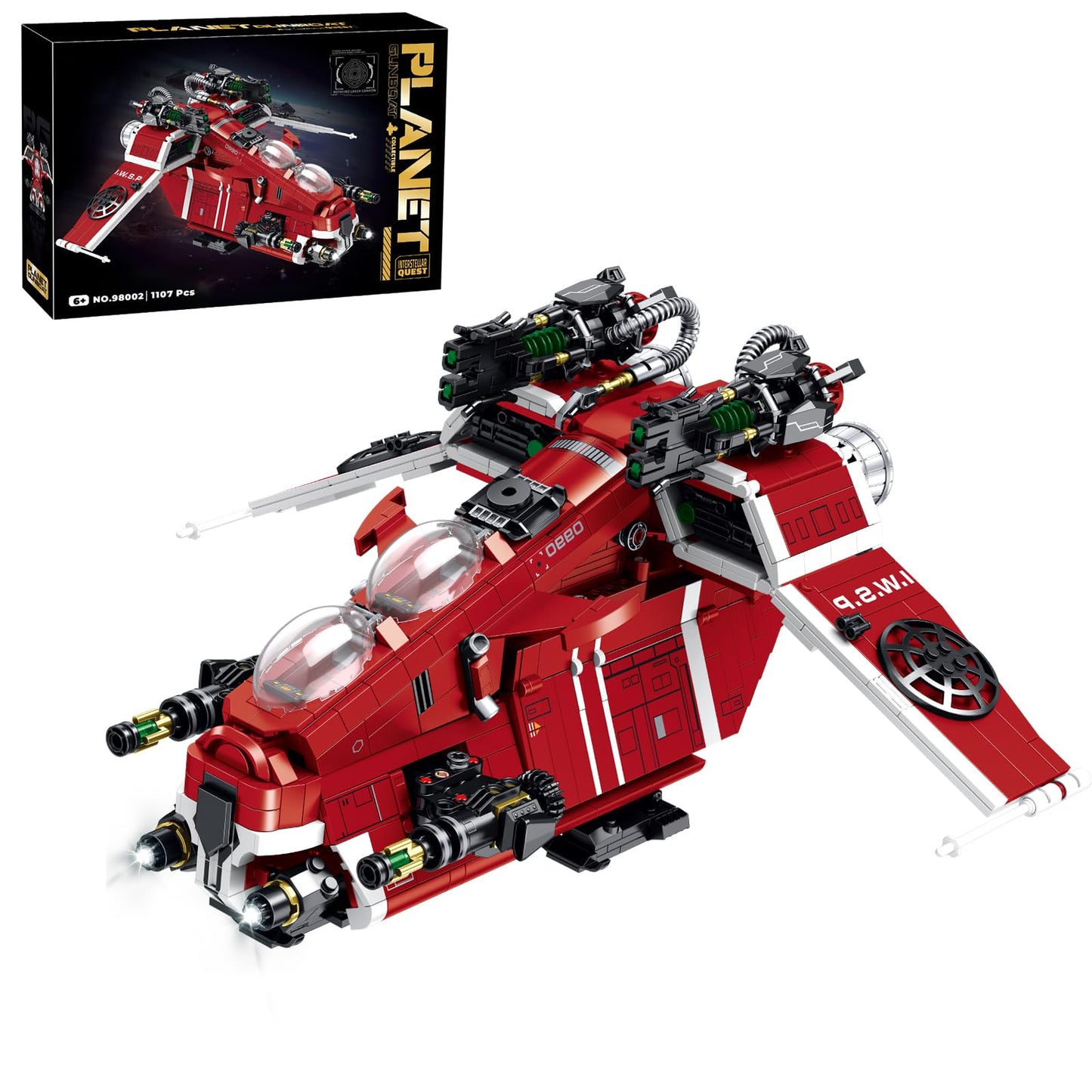 JTBBOY Restore Classic Gunship Building Blocks – 1107-Piece Collectible for Adults & Movie Fans