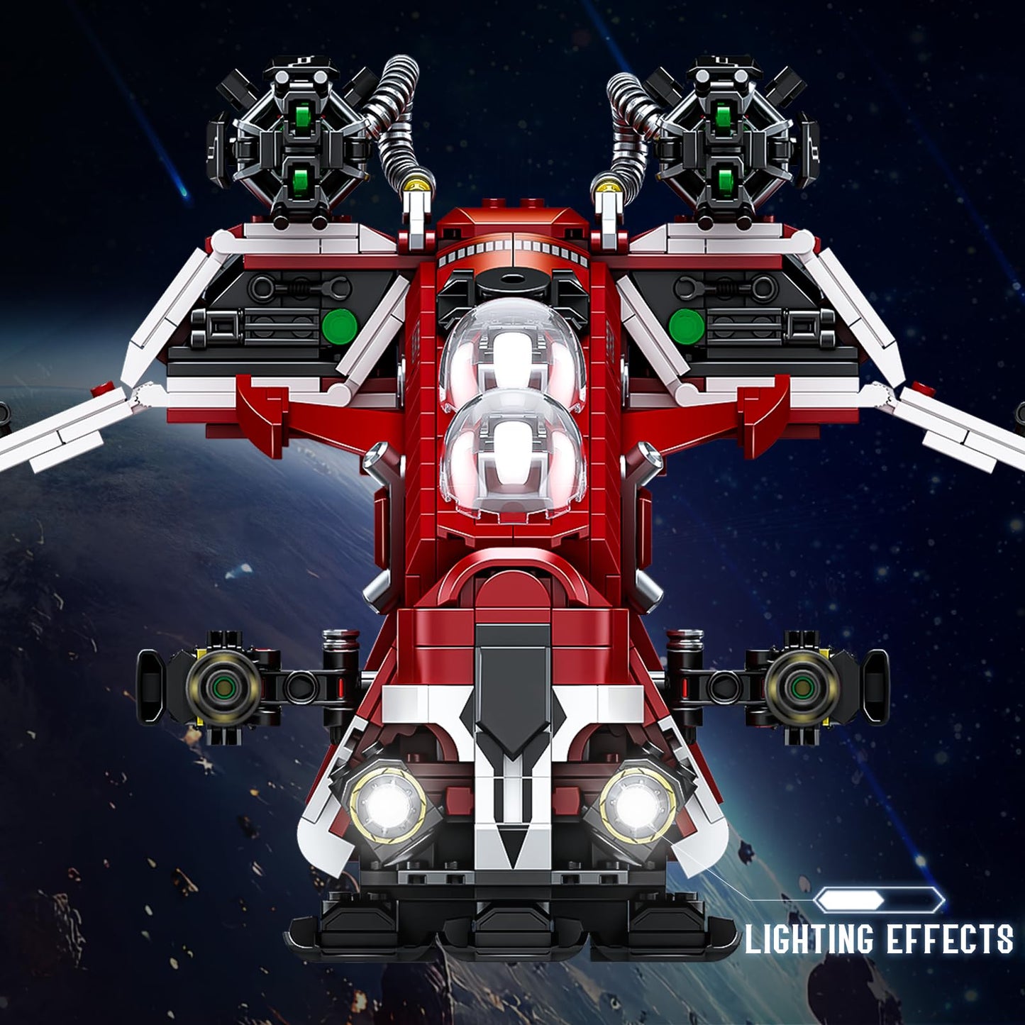 JTBBOY Restore Classic Gunship Building Blocks – 1107-Piece Collectible for Adults & Movie Fans