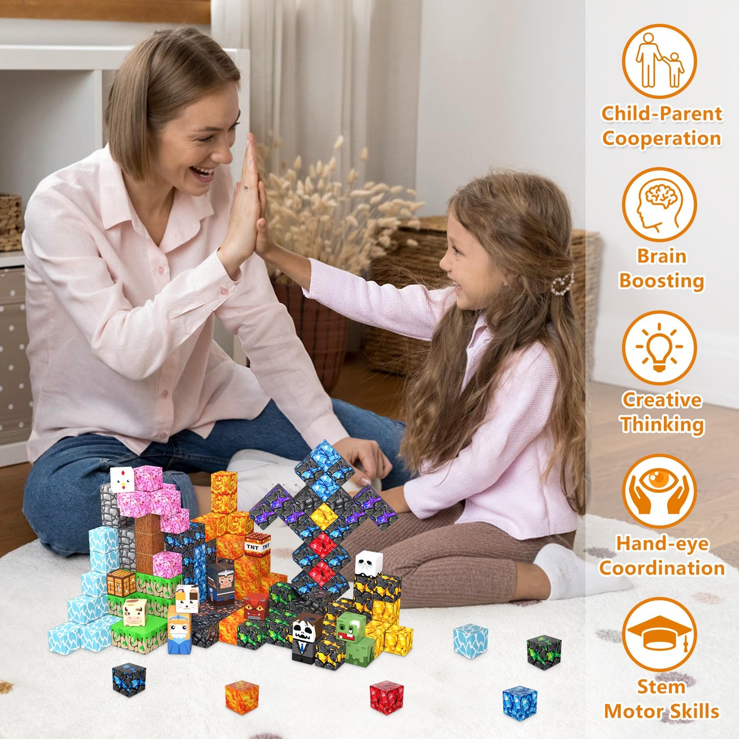 JTILEZU 150 PCS Magnetic Building Blocks – STEM Toy & Fidget Blocks for Kids