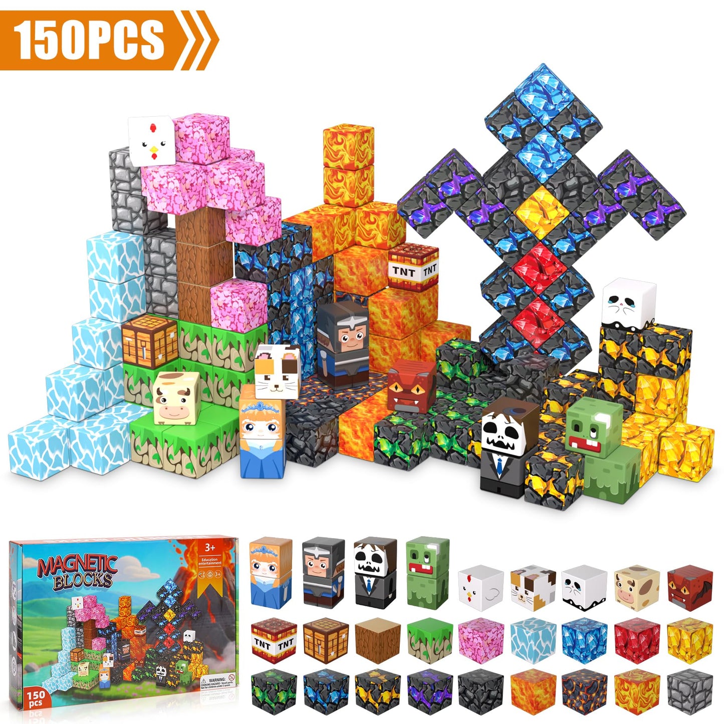 JTILEZU 150 PCS Magnetic Building Blocks – STEM Toy & Fidget Blocks for Kids