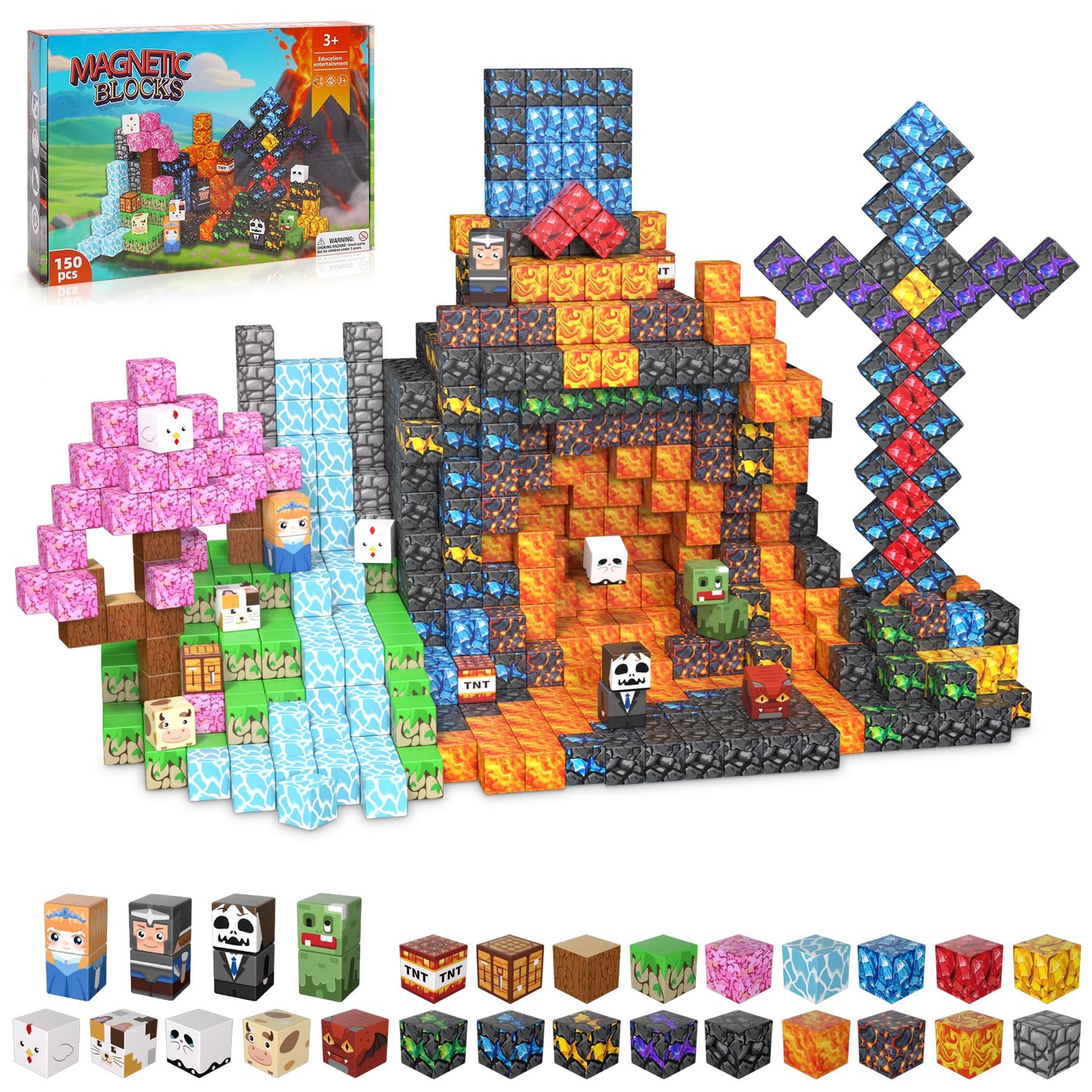 JTILEZU 150 PCS Magnetic Building Blocks – STEM Toy & Fidget Blocks for Kids