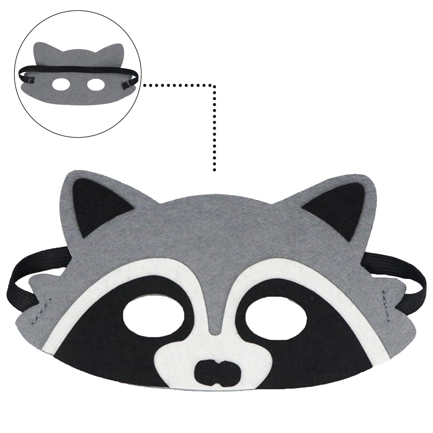 Jtnohx 10-Piece Raccoon Mask Set – Felt Animal Masks for Party & Creative Dress-Up