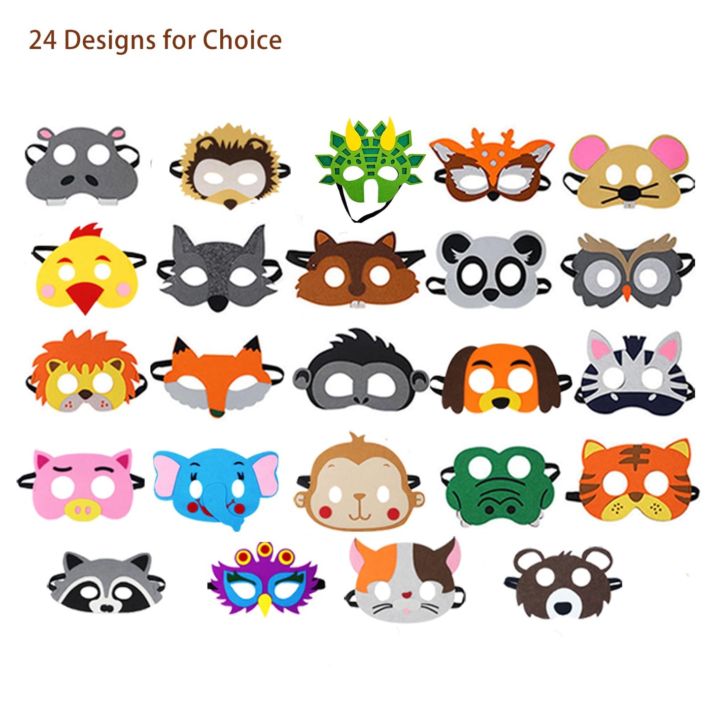 Jtnohx 10-Piece Raccoon Mask Set – Felt Animal Masks for Party & Creative Dress-Up