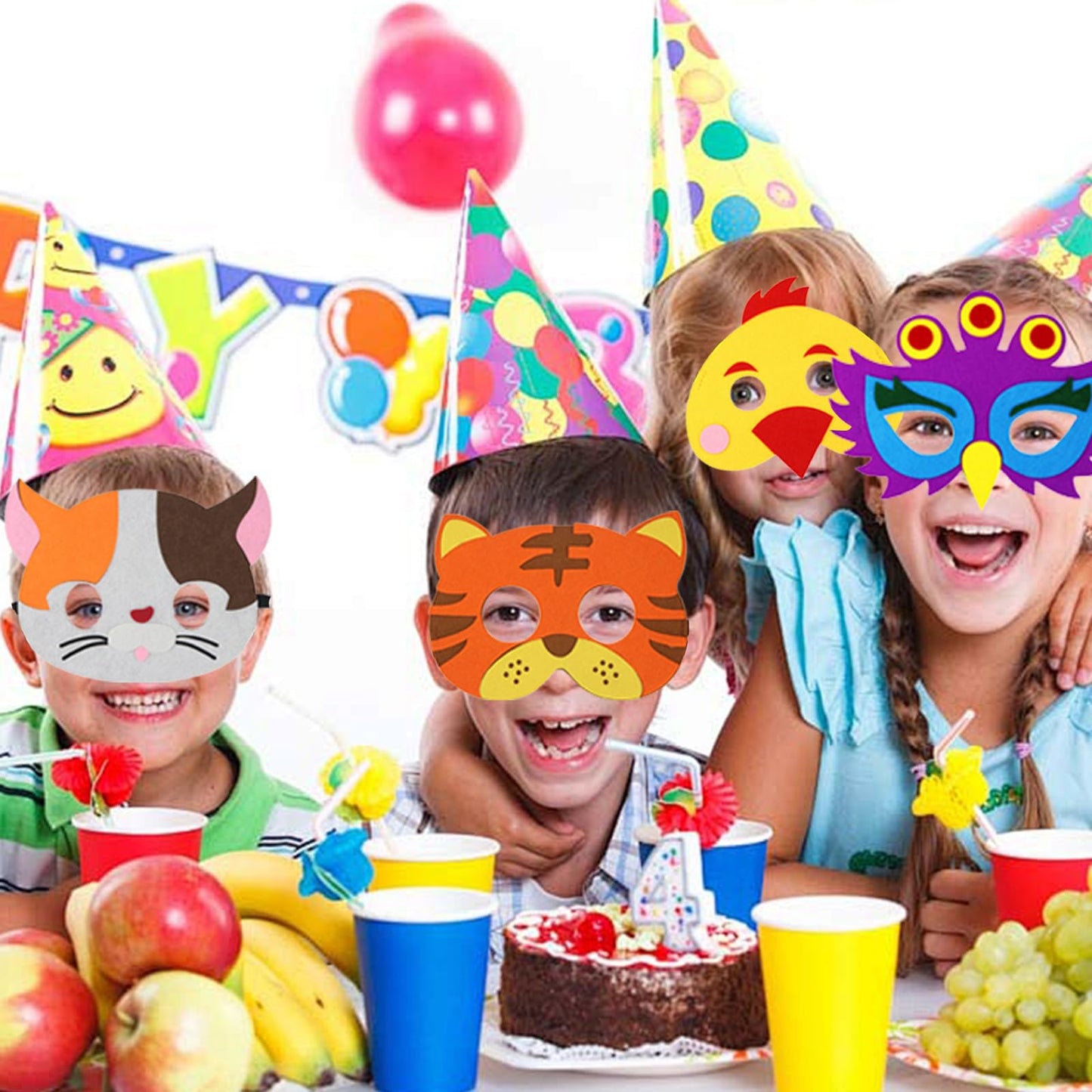 Jtnohx 10-Piece Raccoon Mask Set – Felt Animal Masks for Party & Creative Dress-Up