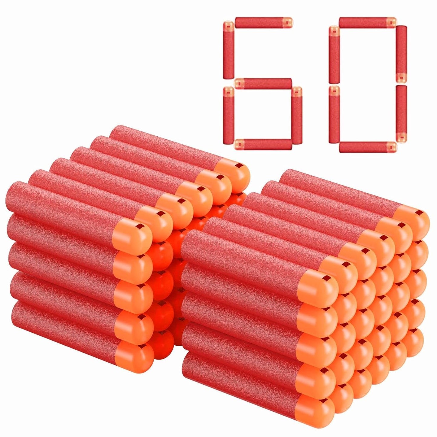 JTS 60PCS Mega Dart Refill Pack for N-Strike Mega Series – Safe, Compatible Foam Darts
