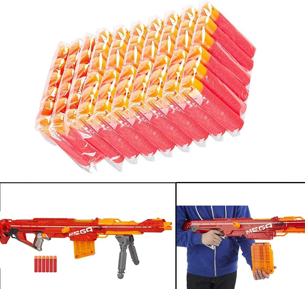 JTS 60PCS Mega Dart Refill Pack for N-Strike Mega Series – Safe, Compatible Foam Darts