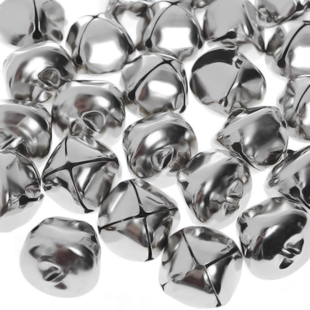 Jtshy Jumbo Silver Jingle Bells – 24 Pieces for Christmas Decor, DIY Crafts