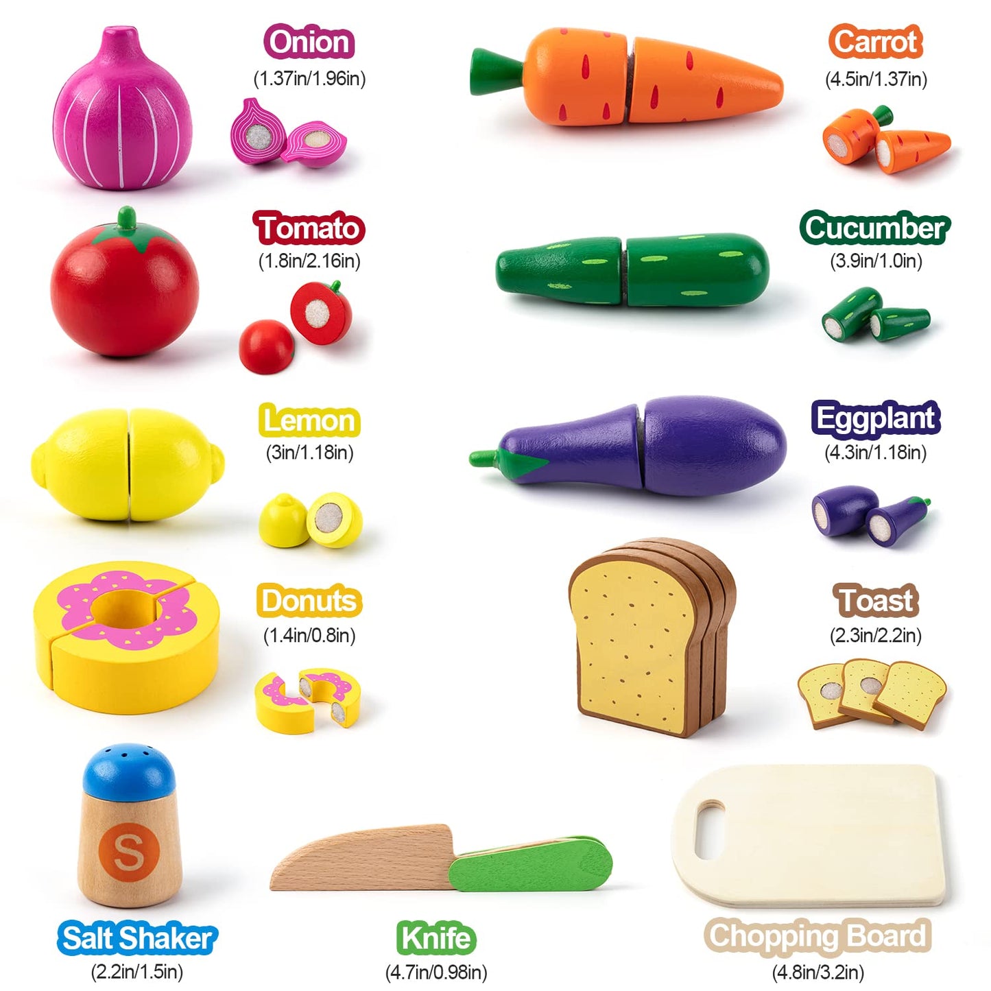 Juboury Pretend Play Kitchen Set – 33-Piece Stainless Steel Pots & Wooden Food