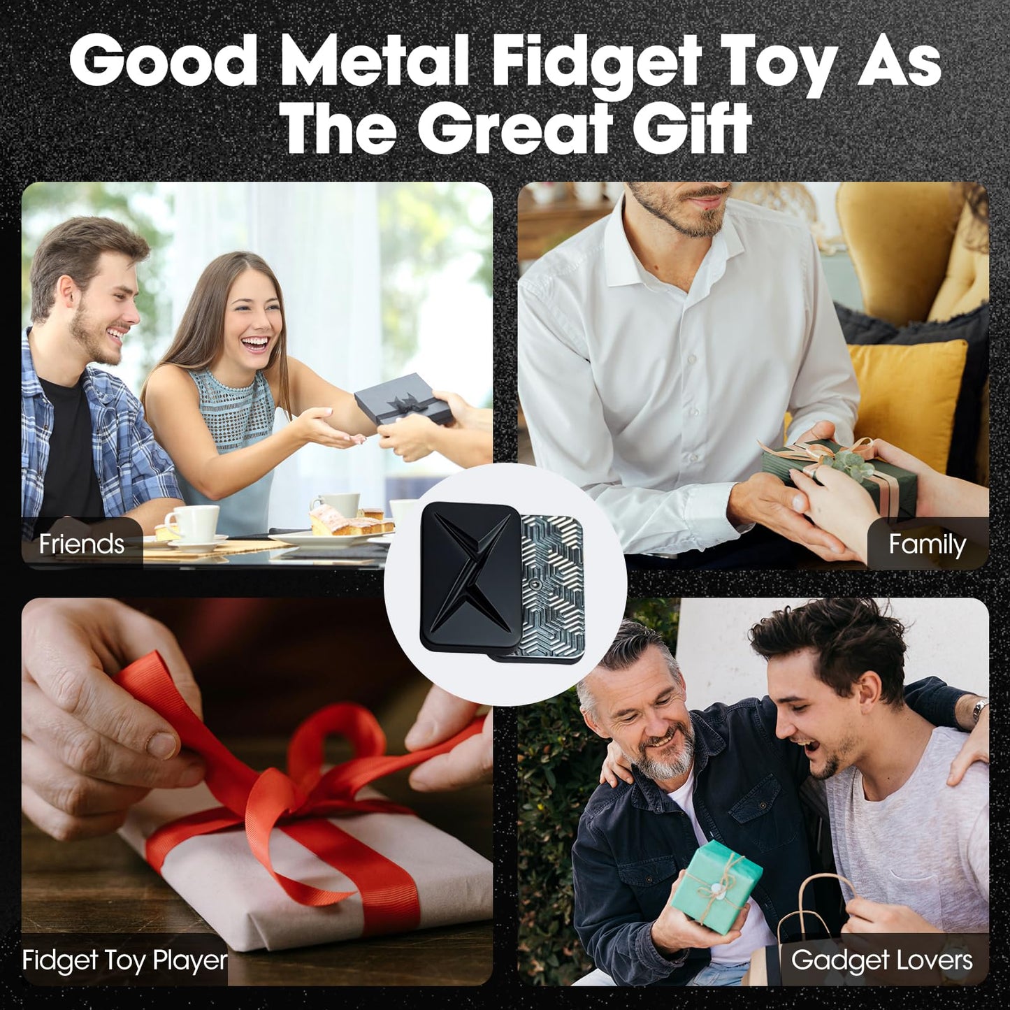 JUDIXY Lightning Infinite Fidget Slider – Matte Black Metal Magnetic Toy