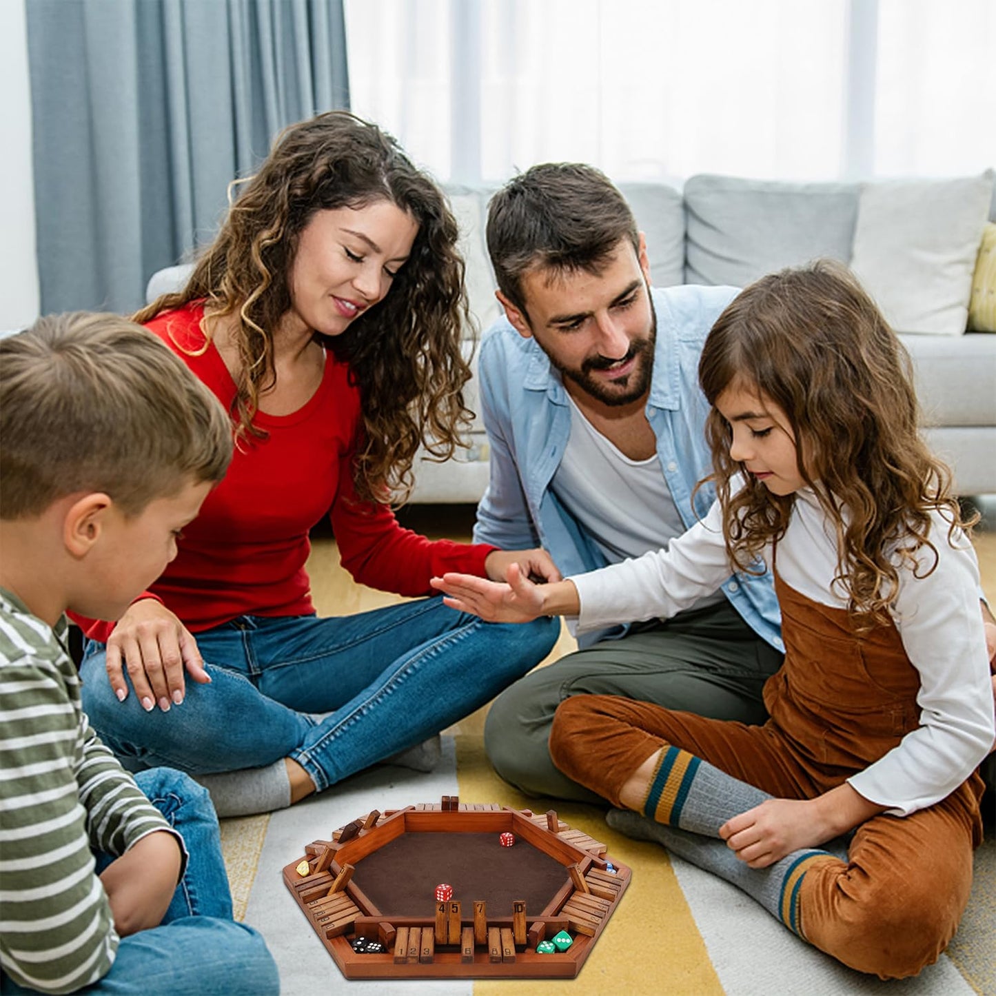 Juegoal Wooden Shut The Box Dice Game – Family Tabletop Fun for 1-6 Players