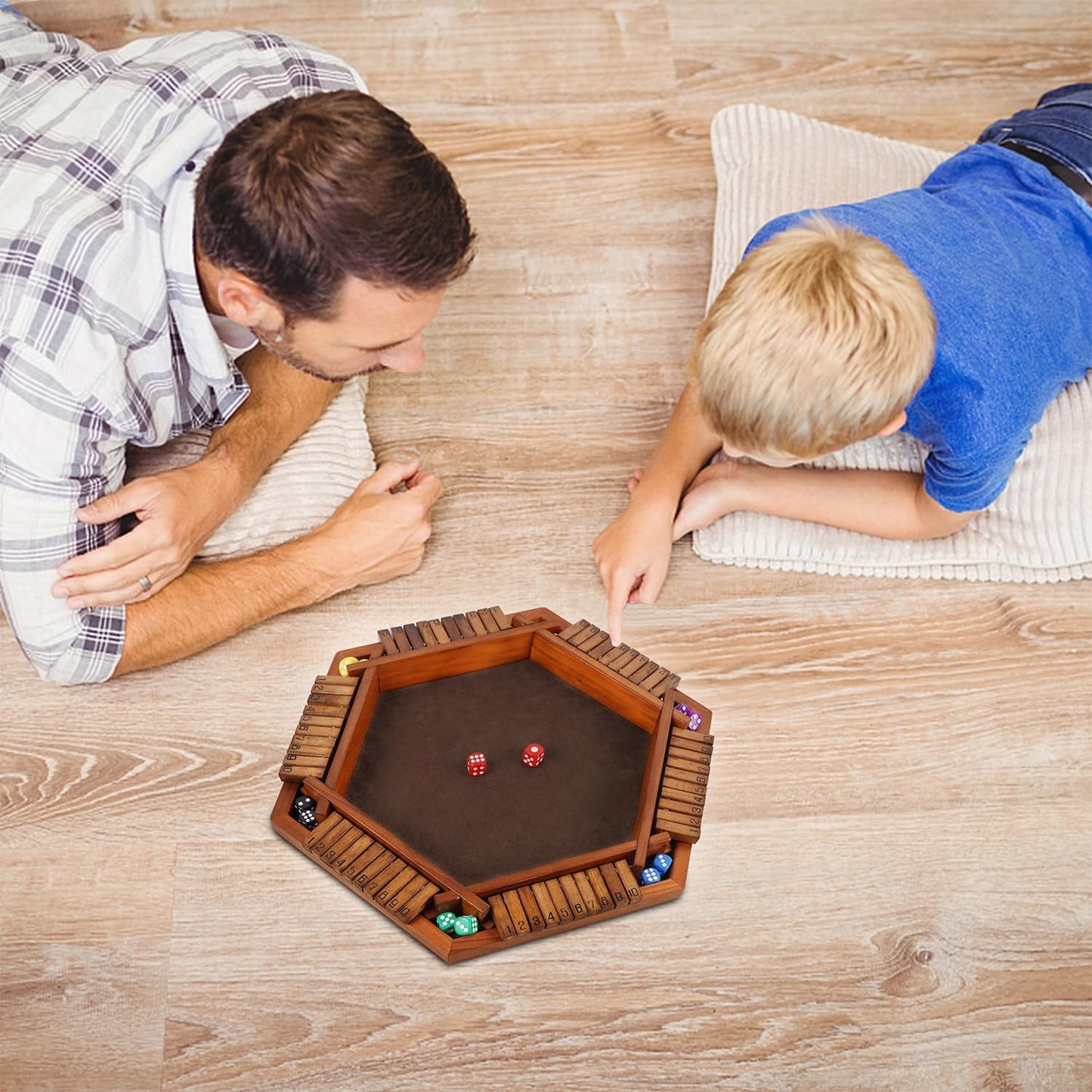 Juegoal Wooden Shut The Box Dice Game – Family Tabletop Fun for 1-6 Players