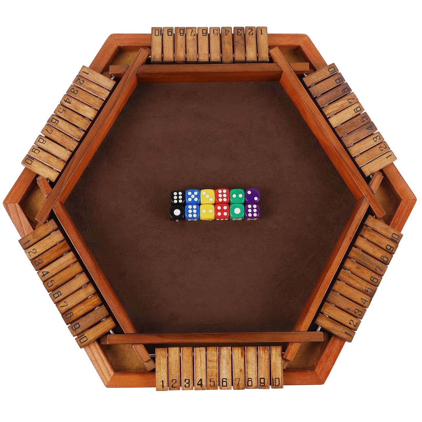Juegoal Wooden Shut The Box Dice Game – Family Tabletop Fun for 1-6 Players