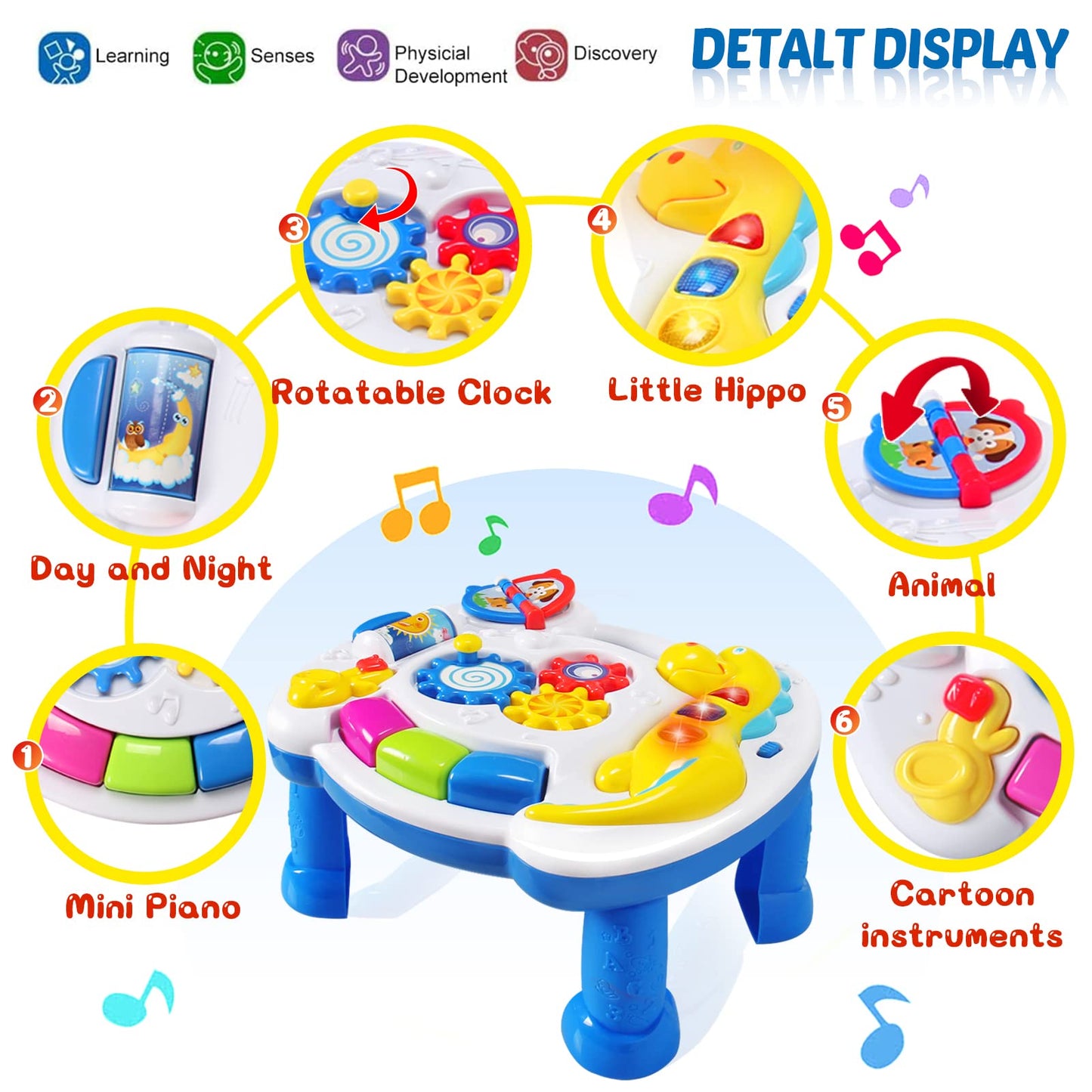 JUEJIAZKIY Music Baby Activity Center – 12-18 Months Toddler Toy for Early Learning