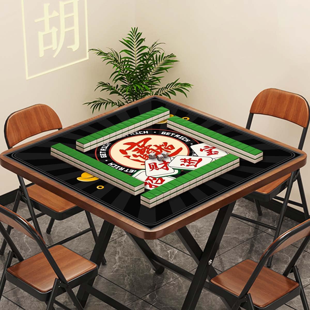 JUFORHQC Mahjong Mat – Non-Slip, Noise-Reducing Table Mat 31.5"