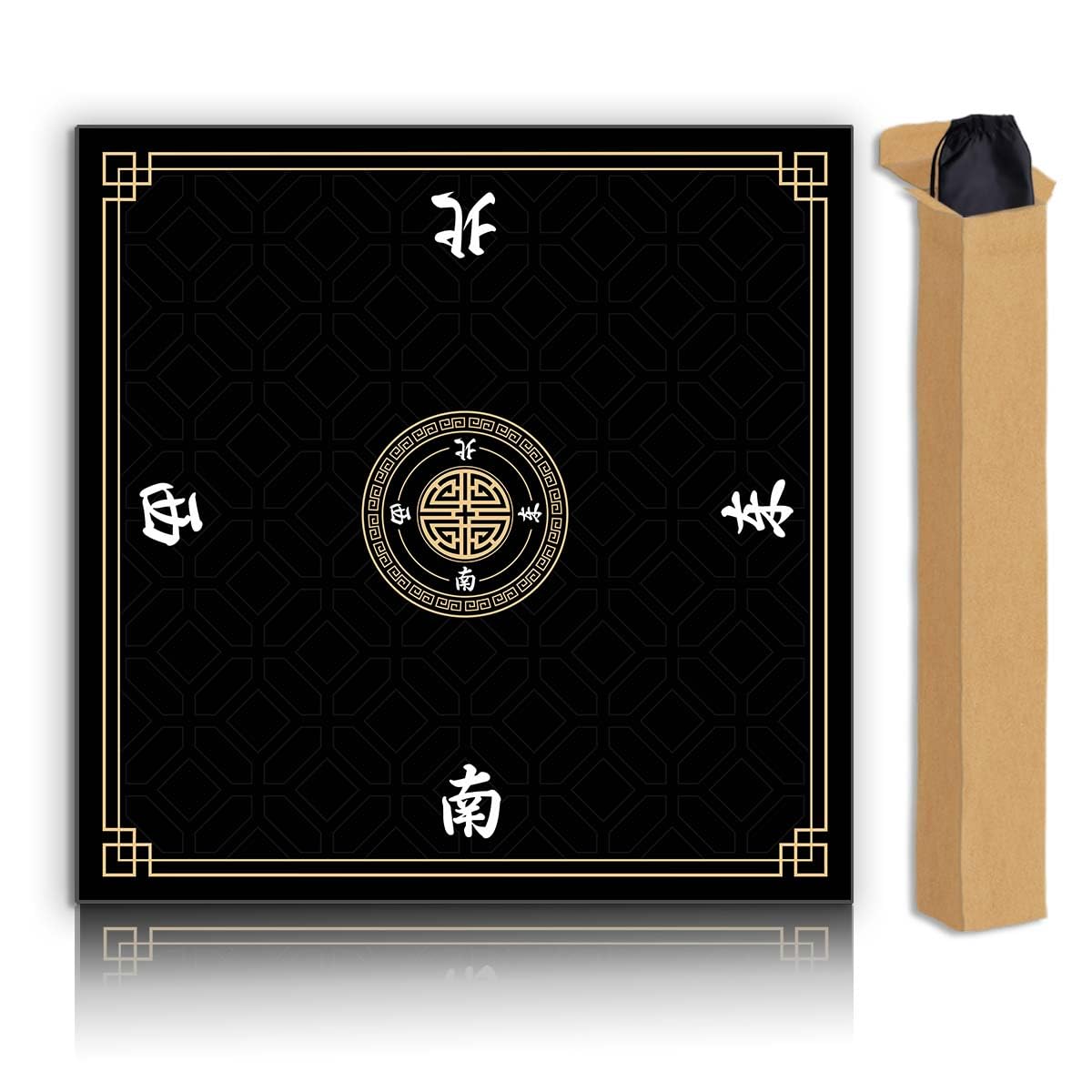 JUFORHQC Mahjong Mat - 31.5-Inch Non-Slip, Noise-Reducing Table Mat with Dual Storage
