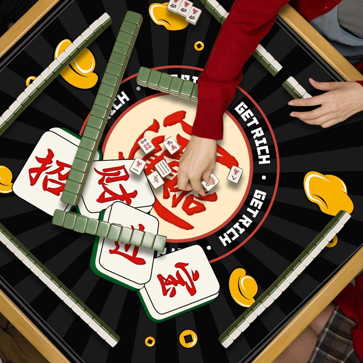 JUFORHQC Mahjong Mat – Non-Slip, Noise-Reducing Table Mat 31.5"