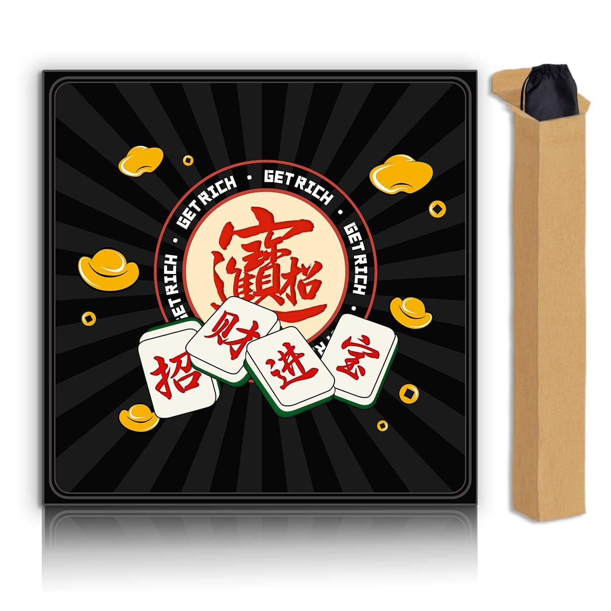 JUFORHQC Mahjong Mat – Non-Slip, Noise-Reducing Table Mat 31.5"