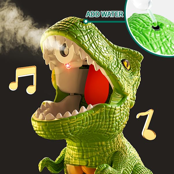 JUKUDAHU Dinosaur Shooting Toy for Kids 3-8 — Scoreboard, Light & Sound, 12 Foam Balls