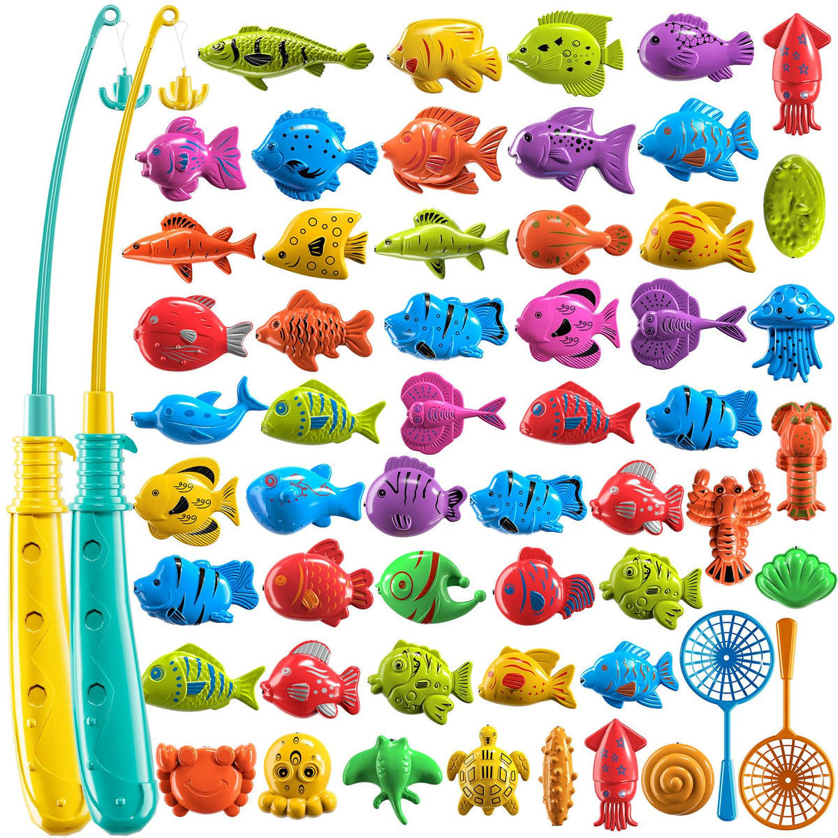 JUKUDAHU Magnet Fishing Game for Kids 3-8 – Pool, Bath & Outdoor Toy