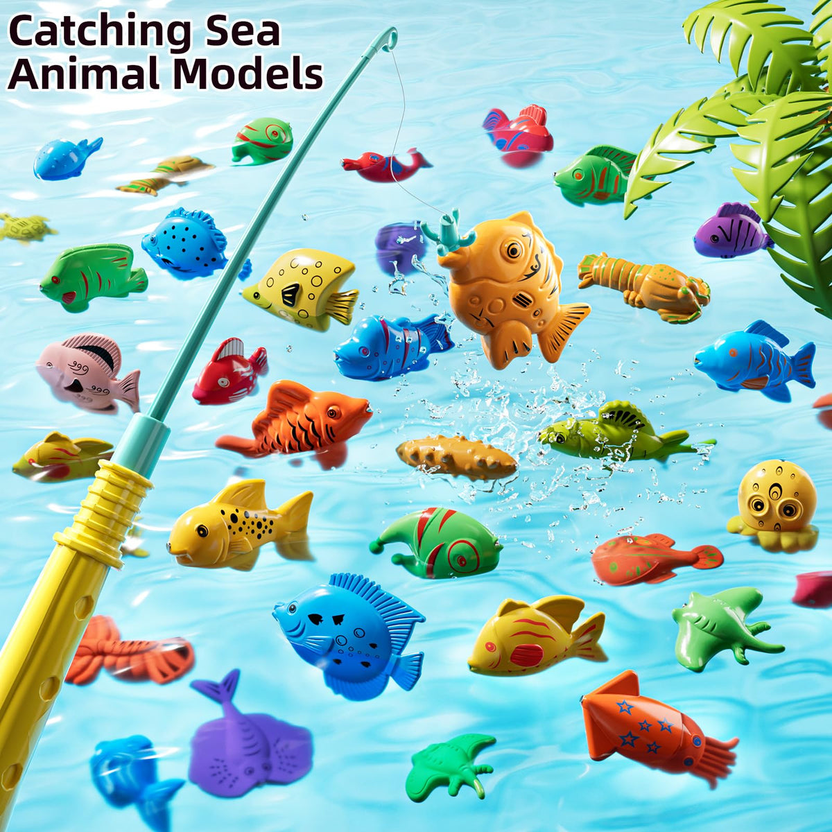 JUKUDAHU Magnet Fishing Game for Kids 3-8 – Pool, Bath & Outdoor Toy