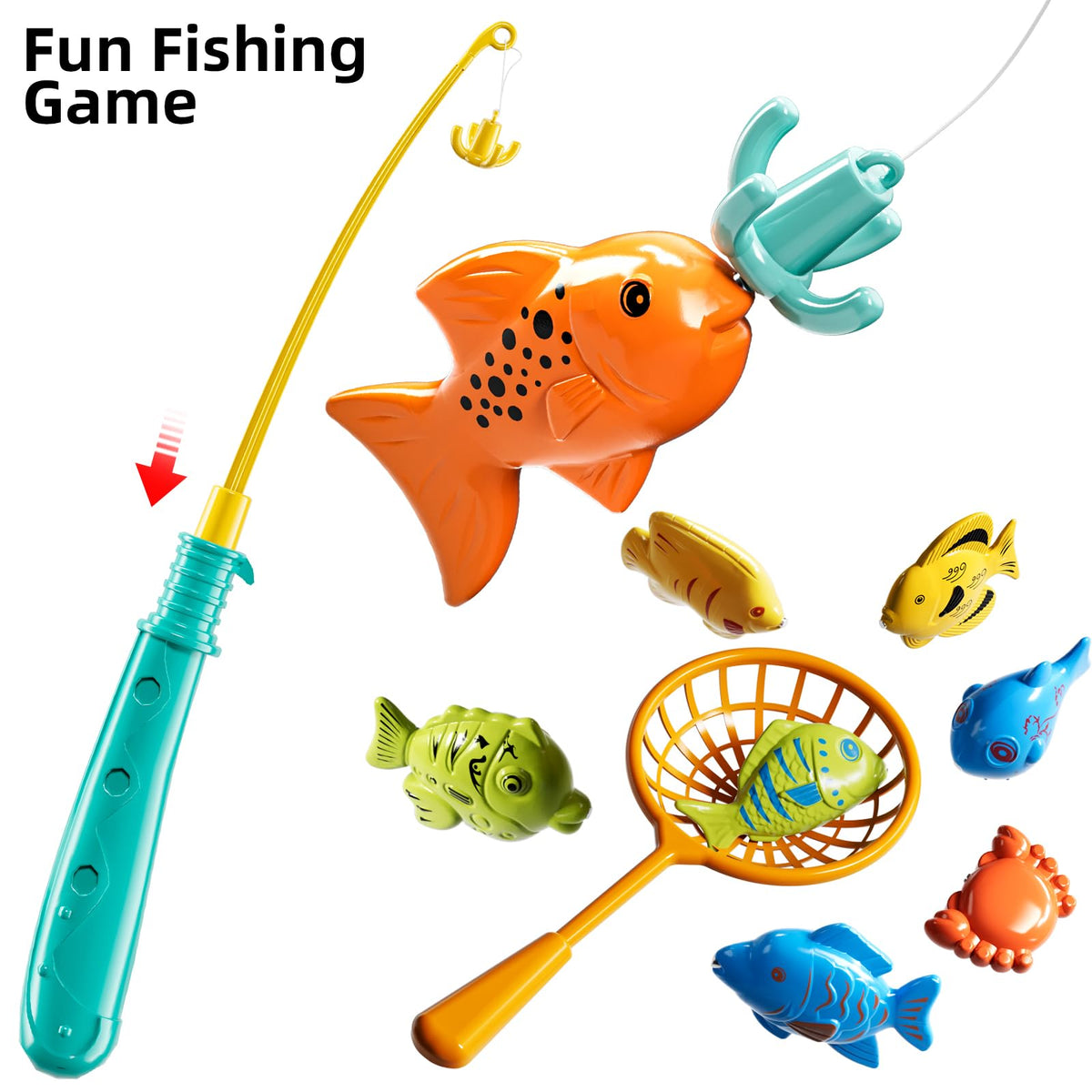 JUKUDAHU Magnet Fishing Game for Kids 3-8 – Pool, Bath & Outdoor Toy