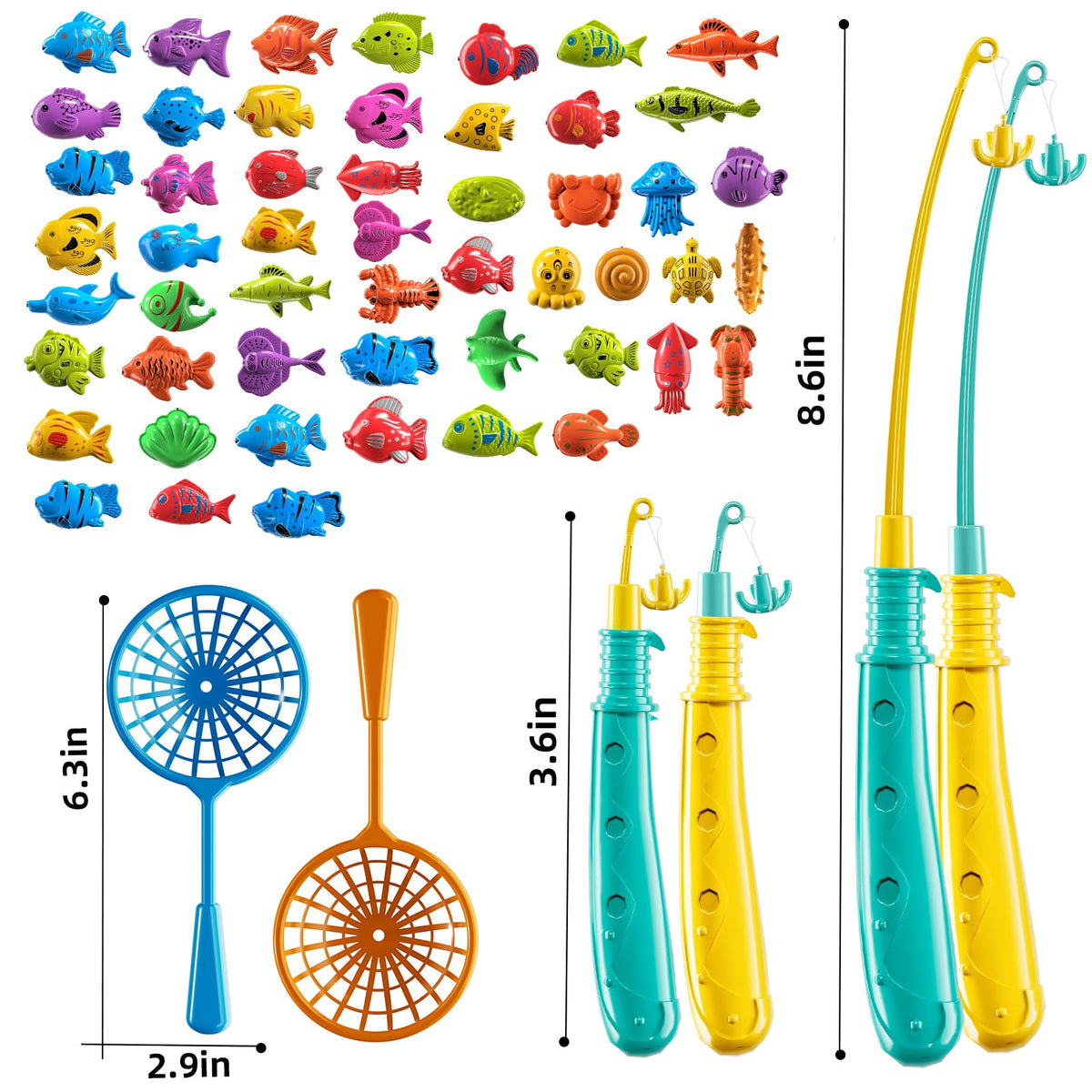 JUKUDAHU Magnet Fishing Game for Kids 3-8 – Pool, Bath & Outdoor Toy
