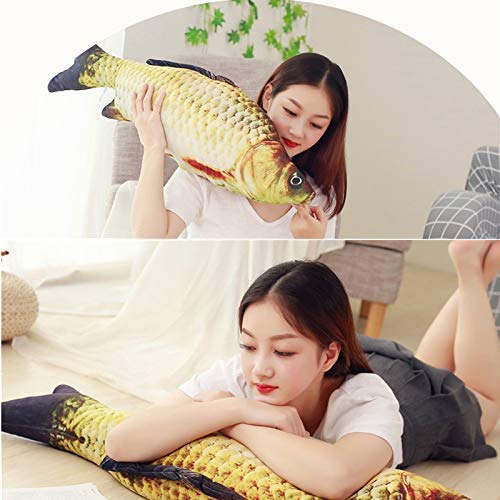 JULAN 3D Giant Soft Fish Cushion Pillow – 31in Carp Plush for Home, Car, and Kids
