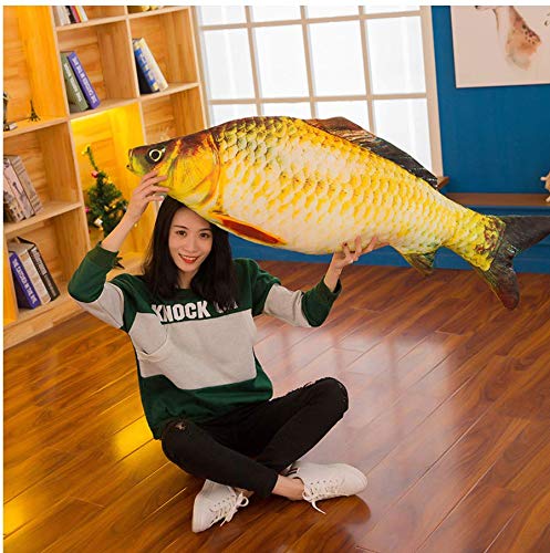 JULAN 3D Giant Soft Fish Cushion Pillow – 31in Carp Plush for Home, Car, and Kids
