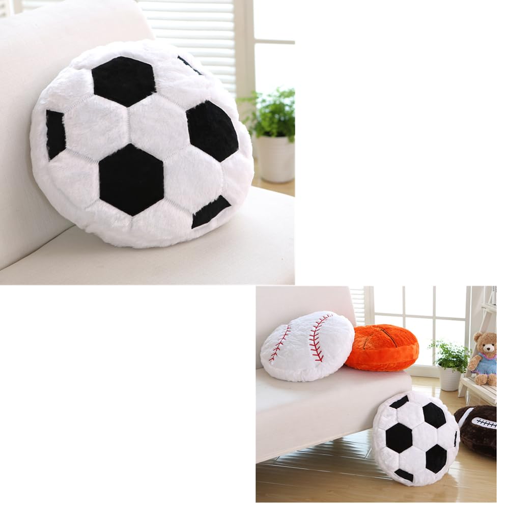 JULAN 14-Inch Fluffy Soccer Ball Plush Pillow | Soft Soccer Ball Toy & Decorative Cushion
