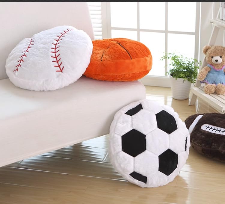 JULAN 14-Inch Fluffy Soccer Ball Plush Pillow | Soft Soccer Ball Toy & Decorative Cushion