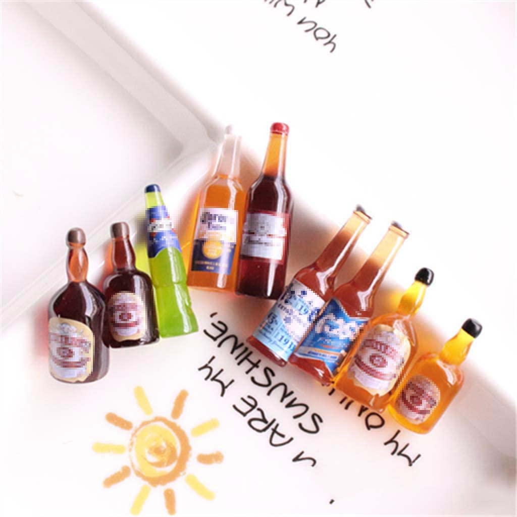 Juland 40PCS Miniature Drink Bottles Set for Dollhouse | Resin Mini Bar & Kitchen Decor