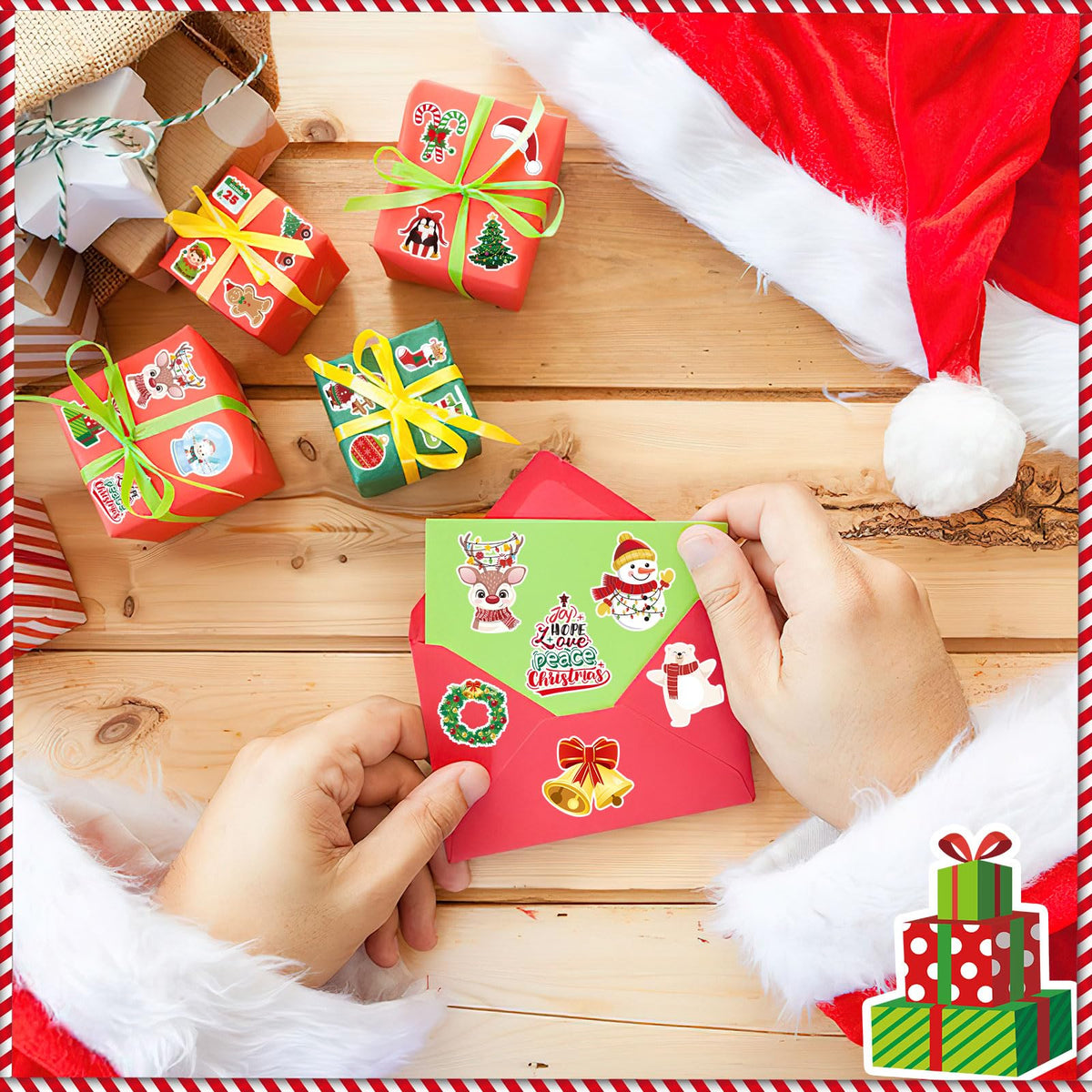 JULBEAR Christmas Foam Sticker Kit – 300Pcs Self-Adhesive EVA Foam for Crafts, Party Favors, Classroom Decor