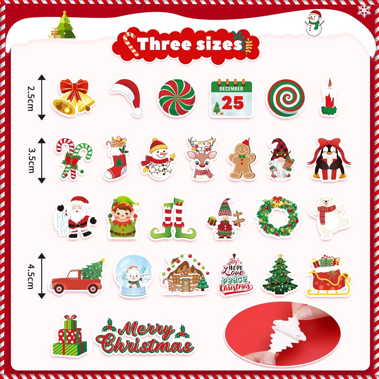JULBEAR Christmas Foam Sticker Kit – 300Pcs Self-Adhesive EVA Foam for Crafts, Party Favors, Classroom Decor
