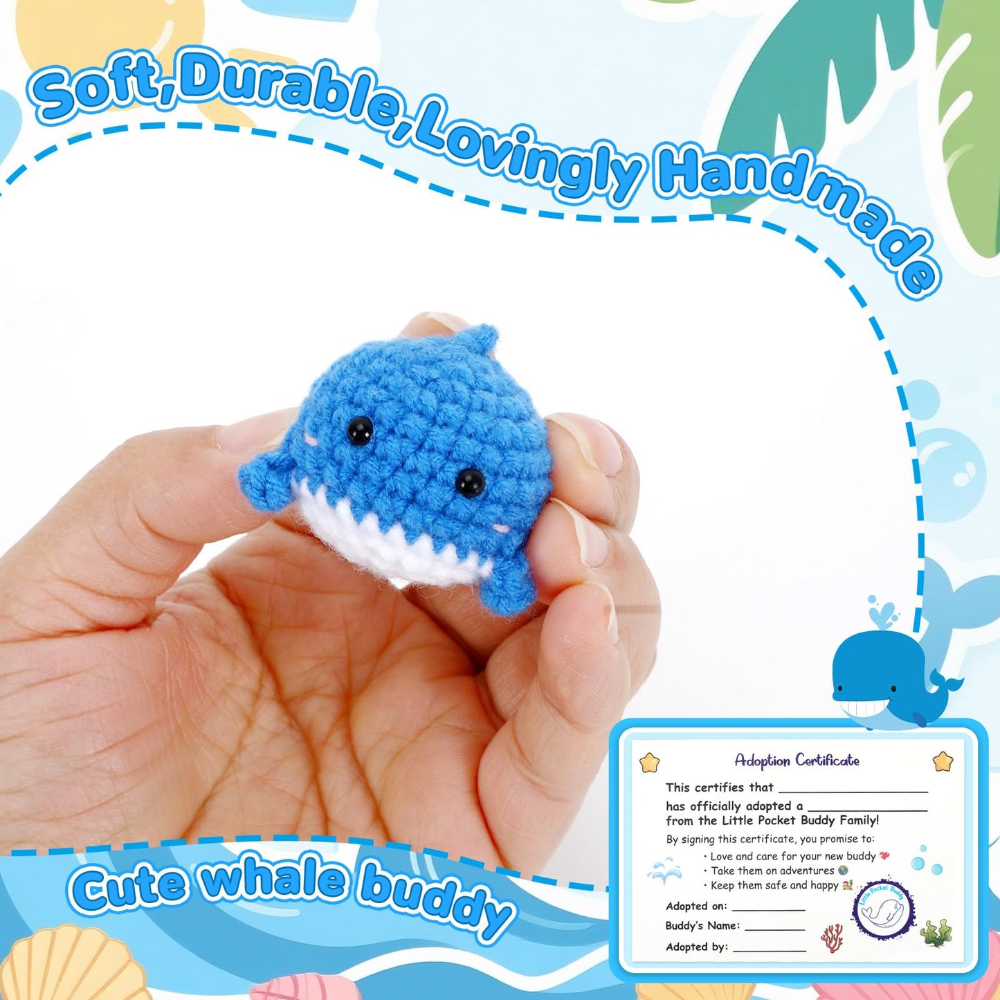 JULEASEL Little Pocket Whale — Mini Ocean in a Tin Box, Travel Buddy & Cute Keepsake