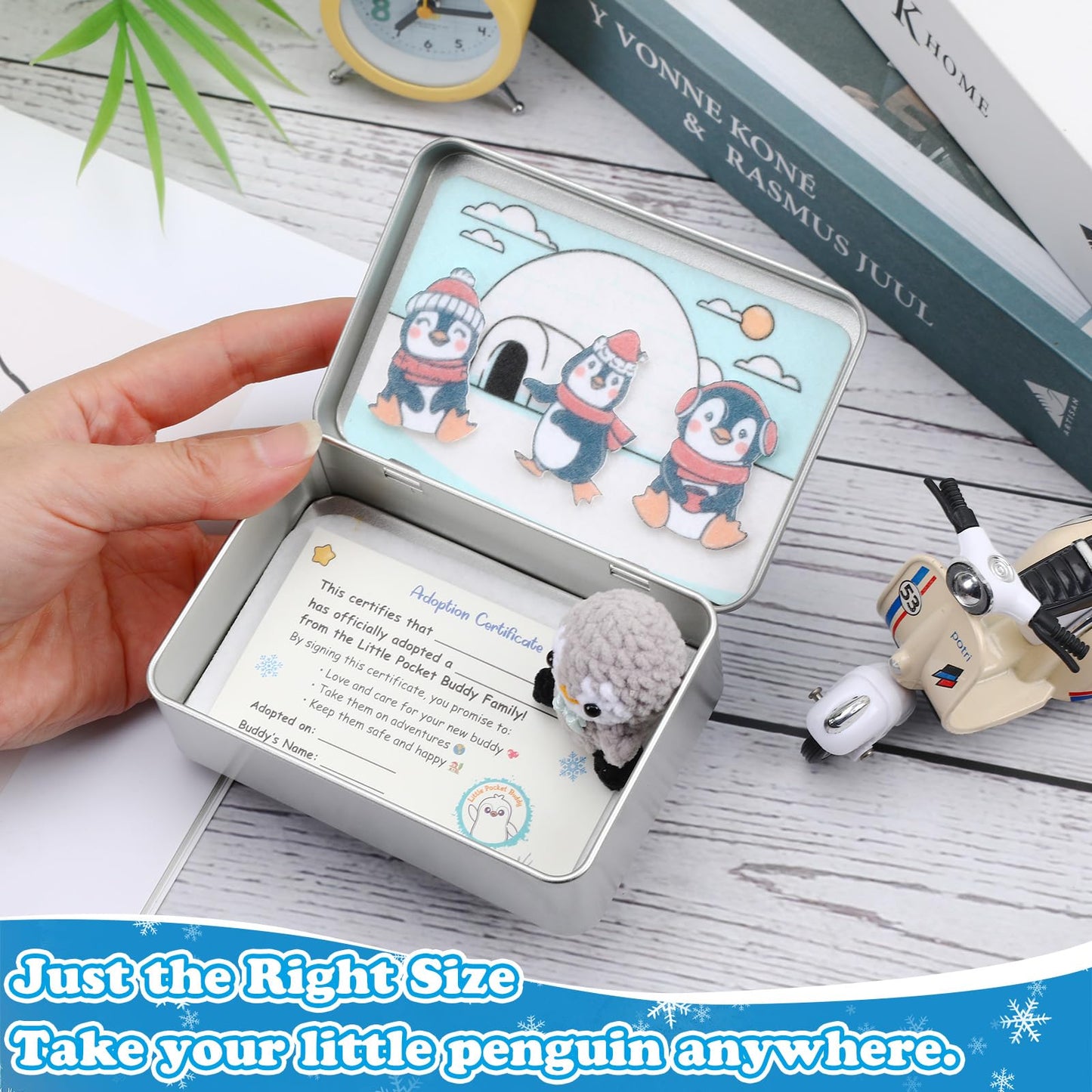 JULEASEL Little Pocket Penguin: Tiny Tin Box, Travel Buddy, and Thoughtful Gift