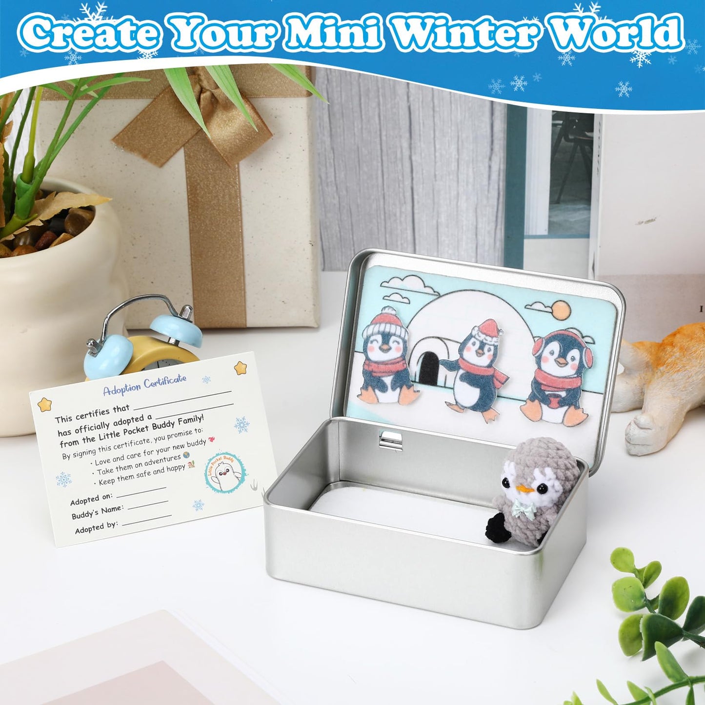JULEASEL Little Pocket Penguin: Tiny Tin Box, Travel Buddy, and Thoughtful Gift
