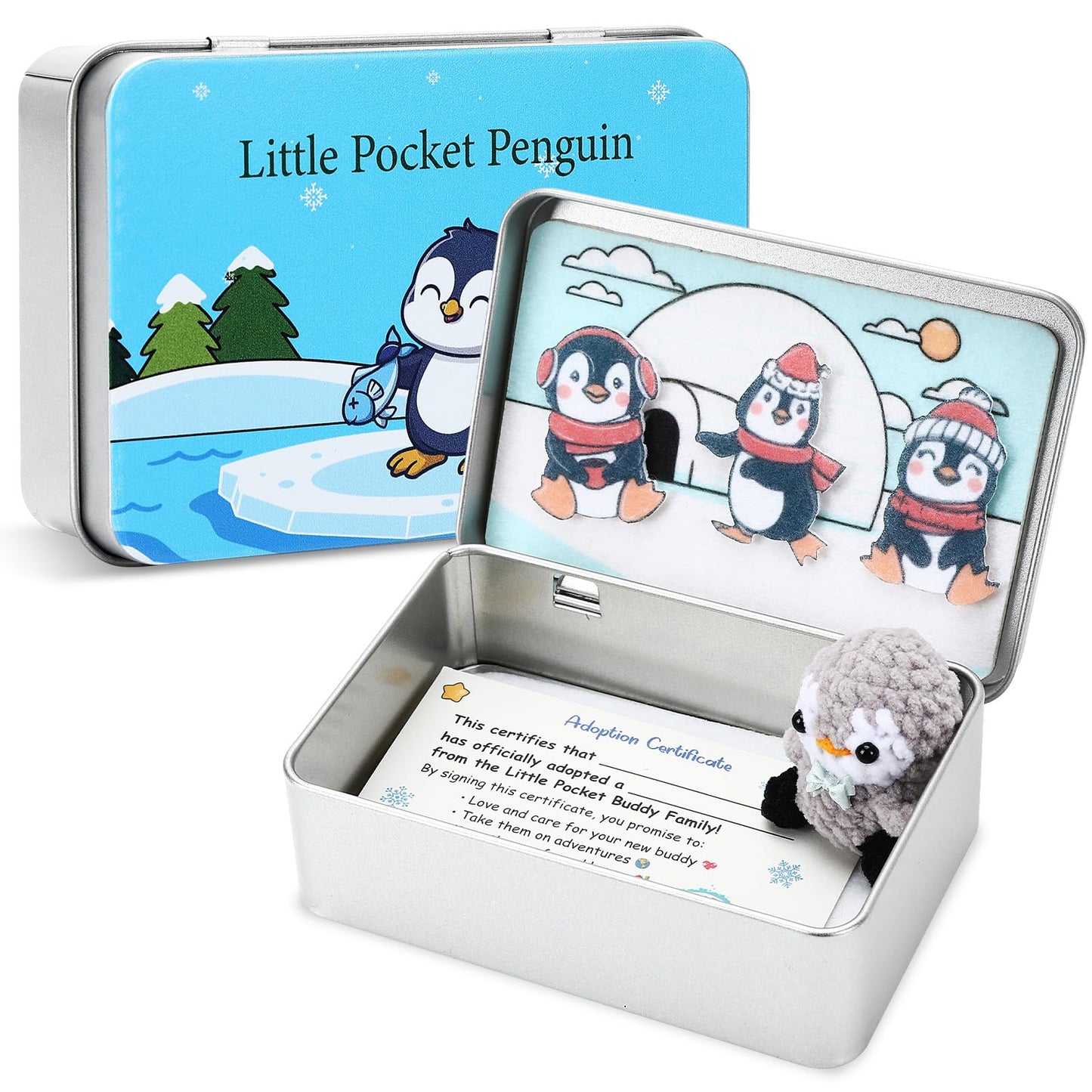 JULEASEL Little Pocket Penguin: Tiny Tin Box, Travel Buddy, and Thoughtful Gift