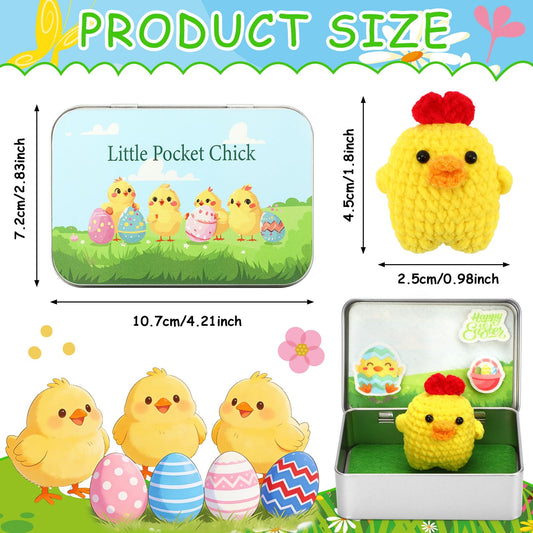 JULEASEL Little Pocket Chick: Mini Easter Scene in Tin Box