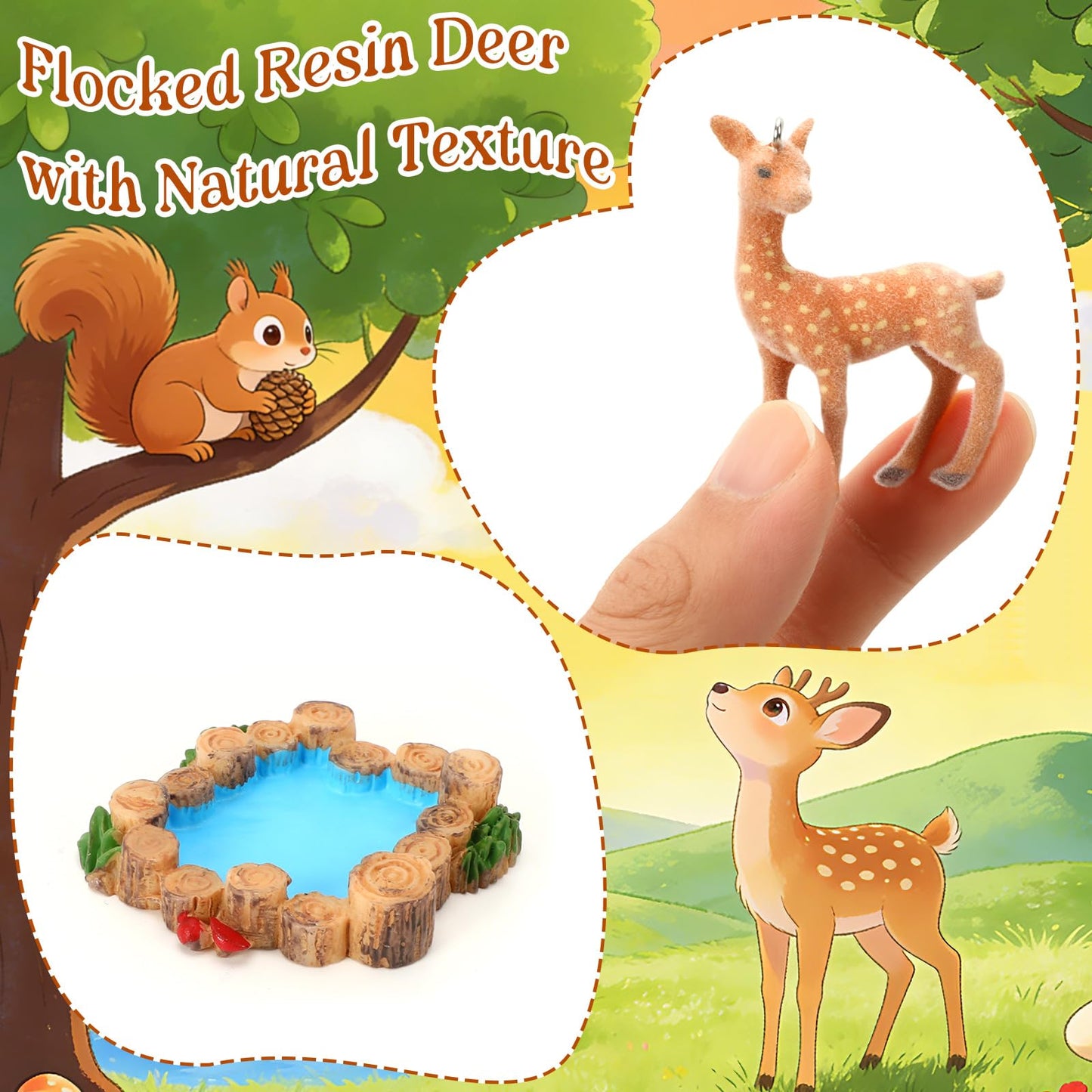 JULEASEL Little Pocket Deer - Mini Forest Scene Tin Box