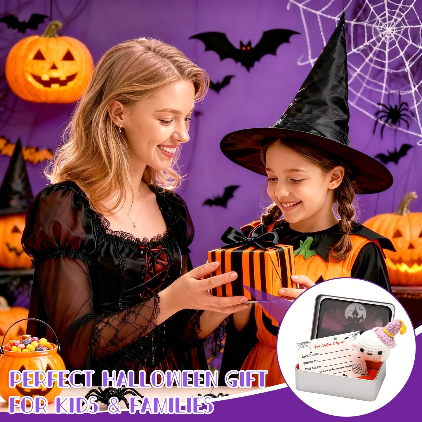 JULEASEL Little Pocket Boo – Cute Mini Ghost in Tin Box, Travel Buddy