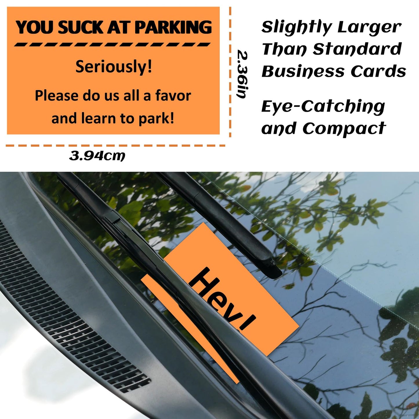 JULEASEL Supper Funny Bad Parking Cards – 50 Cards in 10 Designs | Hilarious Gag Gift for Adults