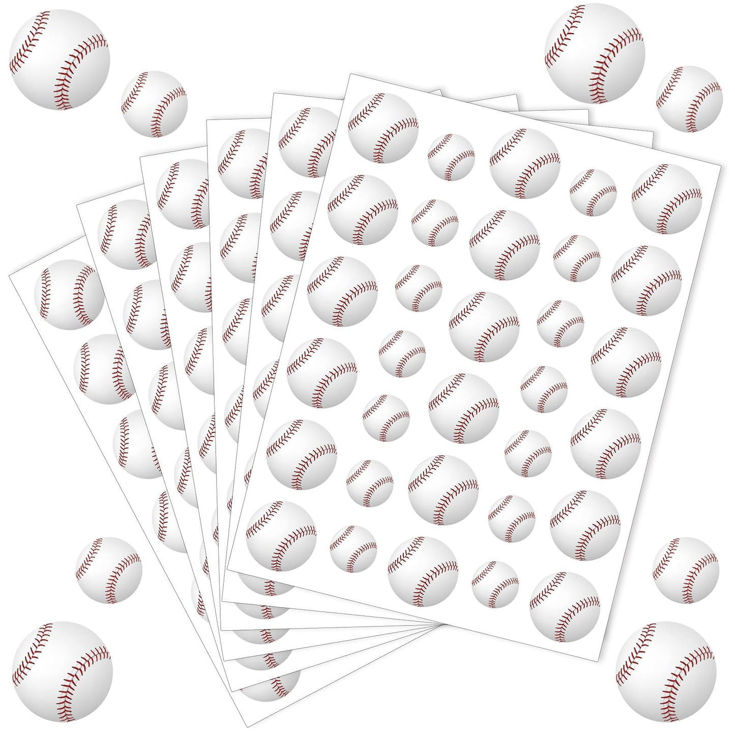 JULMELON 512Pcs Baseball Stickers for Kids – Water-Repellent, Self-Adhesive Helmet Stickers for Bottles, Notebooks & Scrapbooks