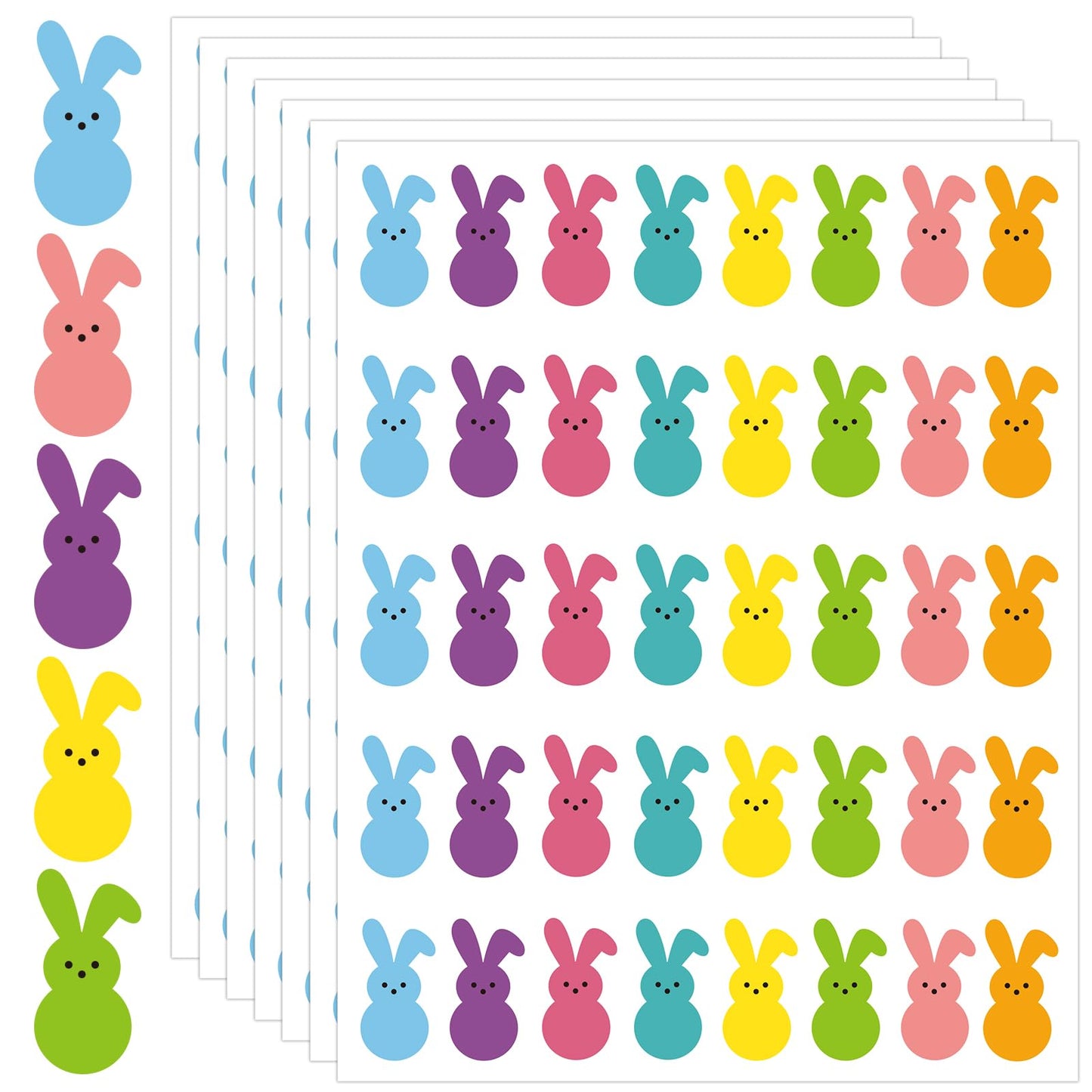 JULMELON 640 Pcs Easter Bunny Stickers – Vibrant Waterproof DIY Decor & Party Favors