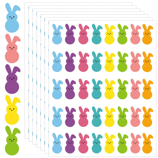 JULMELON 640 Pcs Easter Bunny Stickers – Vibrant Waterproof DIY Decor & Party Favors
