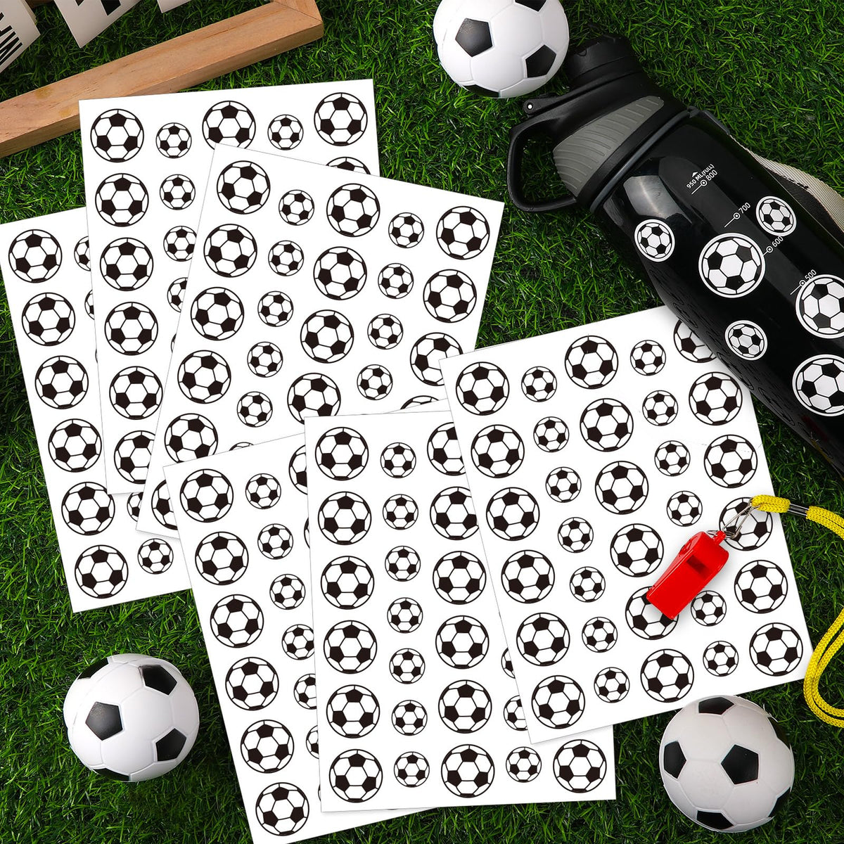 JULMELON 512Pcs Soccer Stickers for Kids – Water-Repellent Self-Adhesive Party Favors