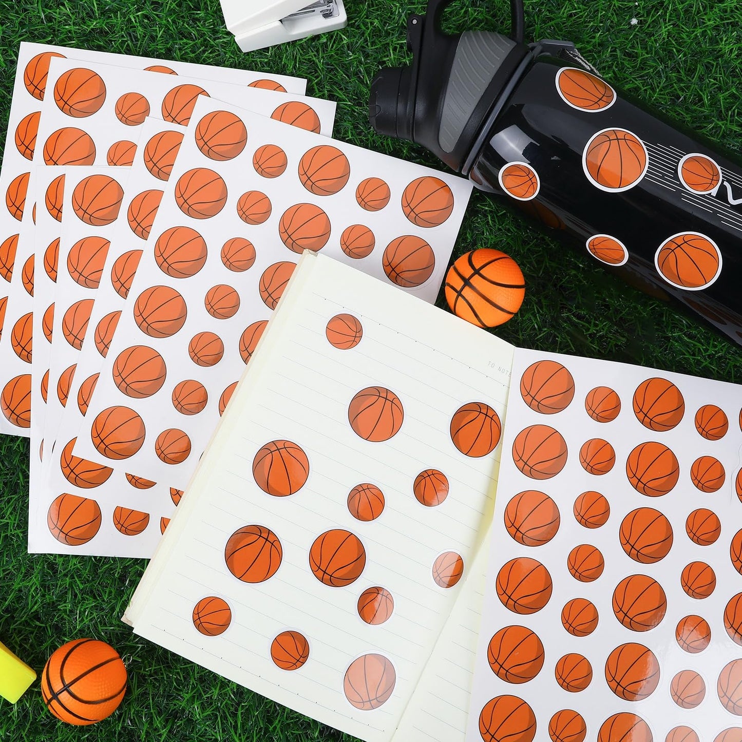 Julmelon Kids Basketball Stickers — 512pc Water-Repellent Self-Adhesive Set