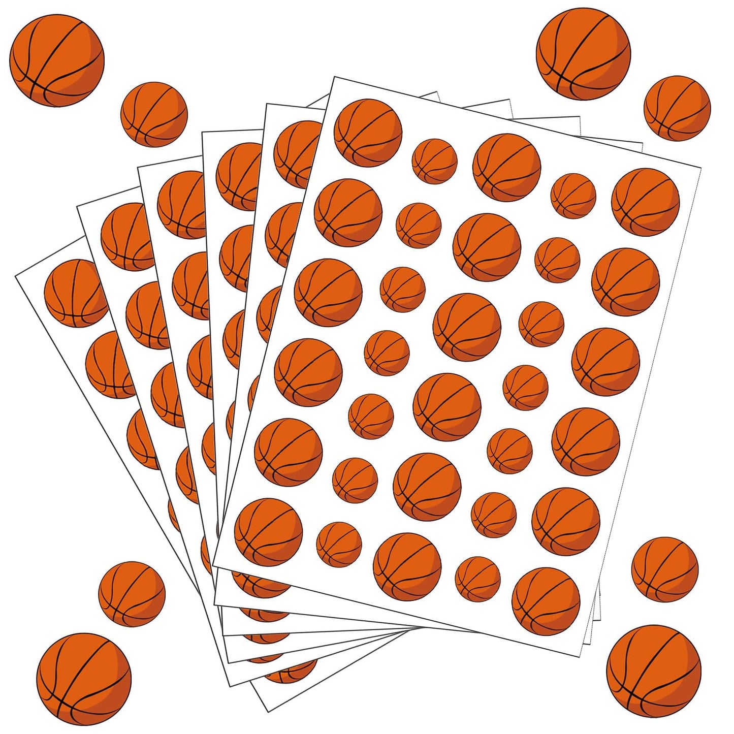 Julmelon Kids Basketball Stickers — 512pc Water-Repellent Self-Adhesive Set