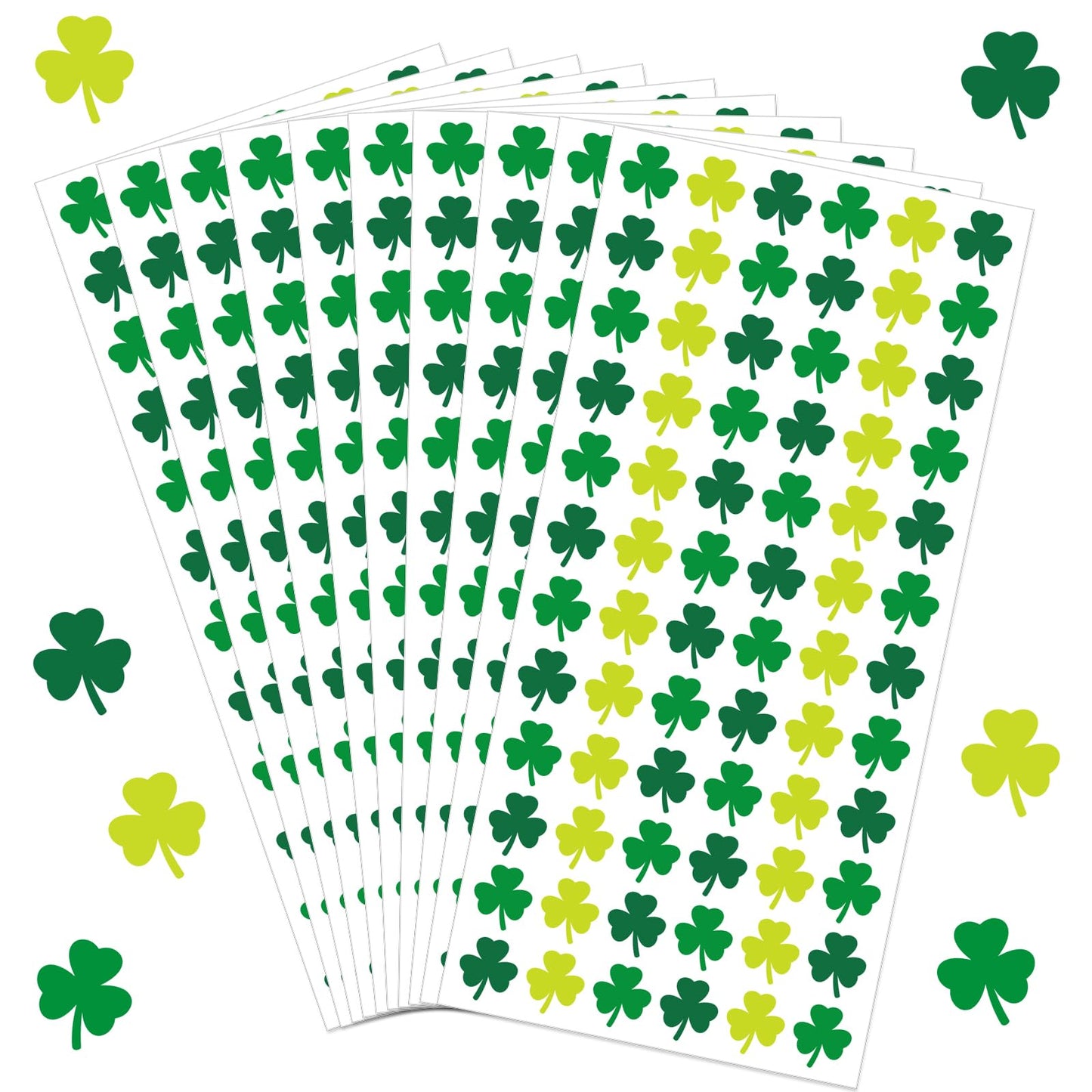 JULMELON 16 Sheets St Patrick's Day Shamrock Stickers – Mini Foam Clover Decor for Kids & Classrooms