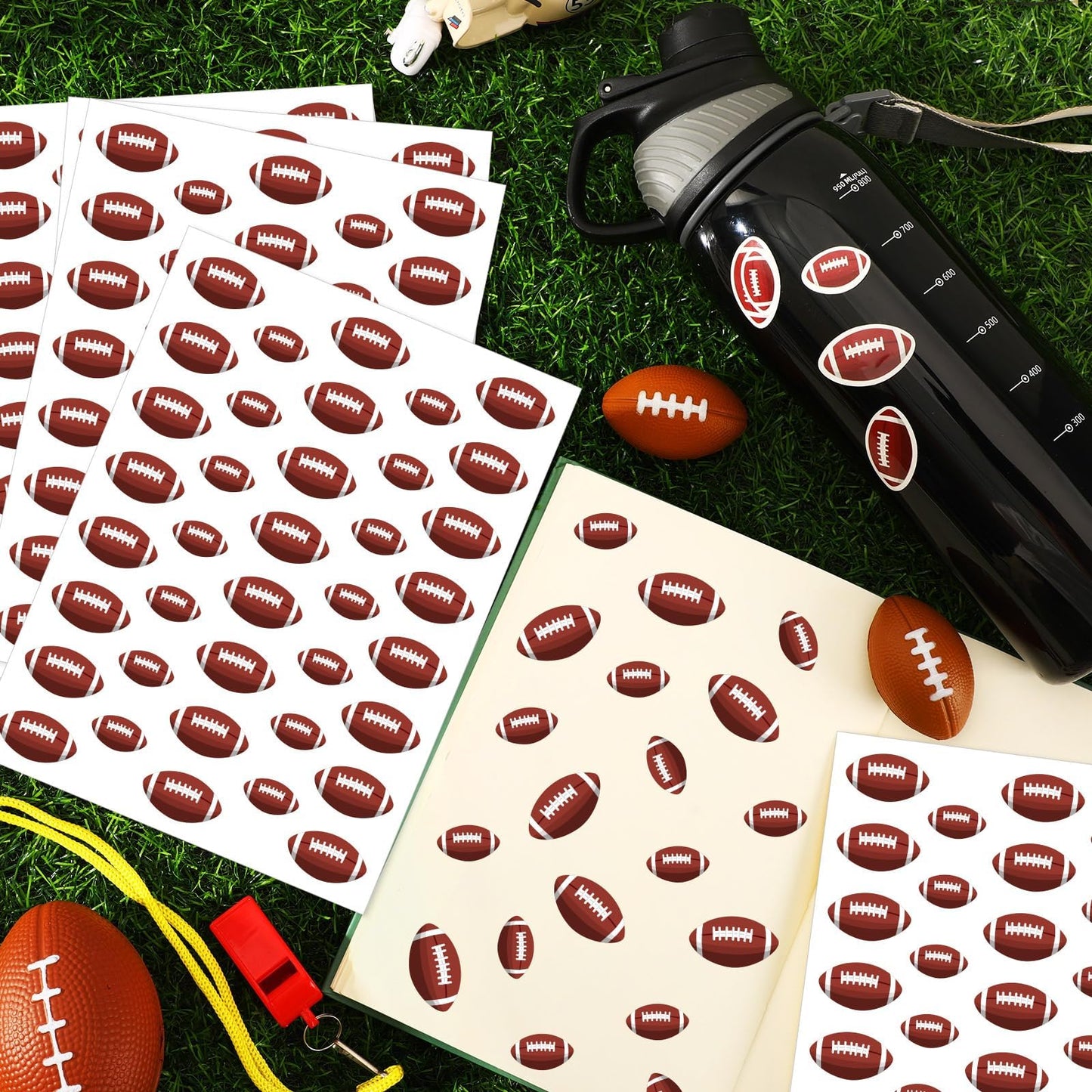 JULMELON JUMELON 608 Football Stickers for Kids — Water-Repellent, Self-Adhesive Decor
