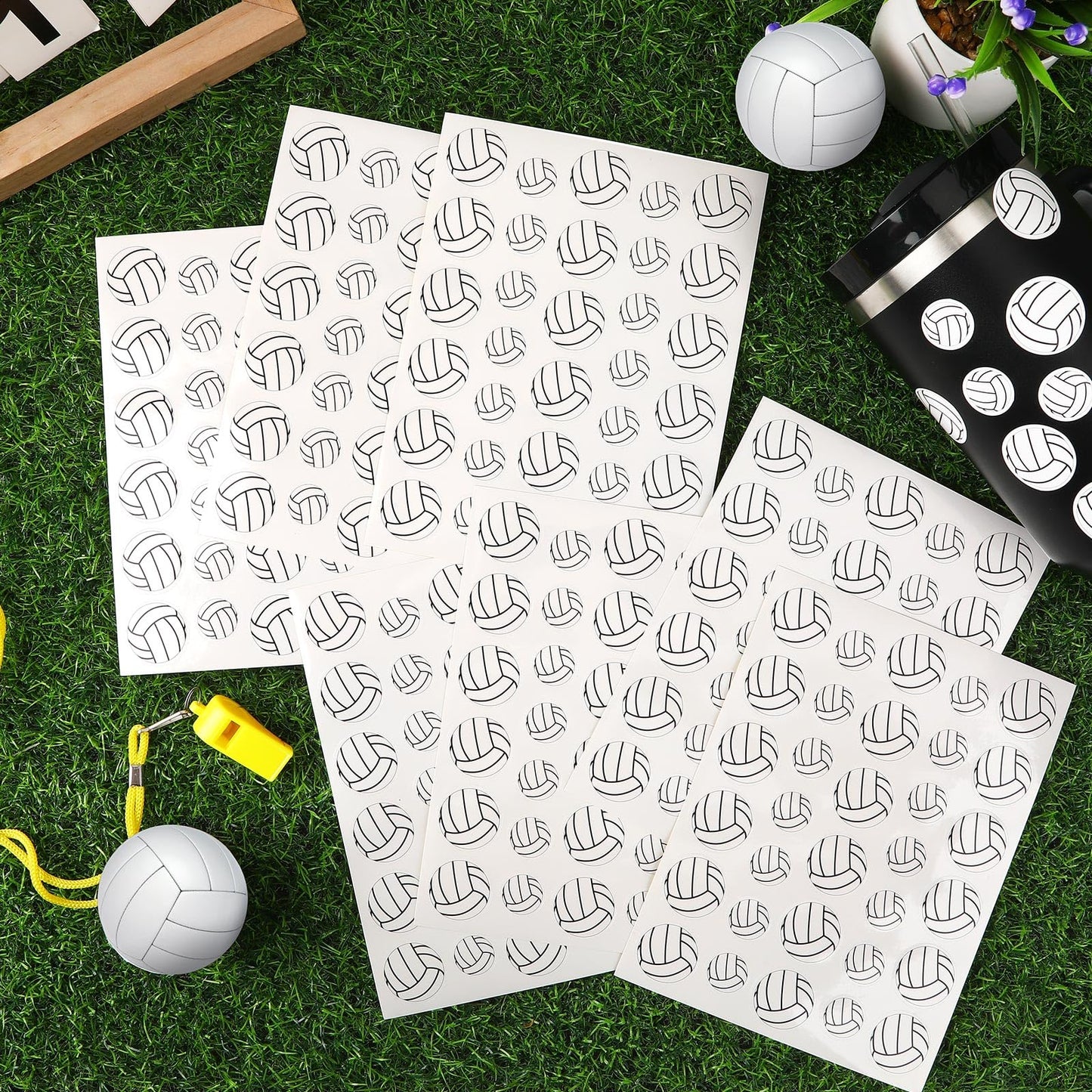 JULMELON 512-Piece Volleyball Sticker Set for Kids – Water Bottle & Scrapbooking Decor